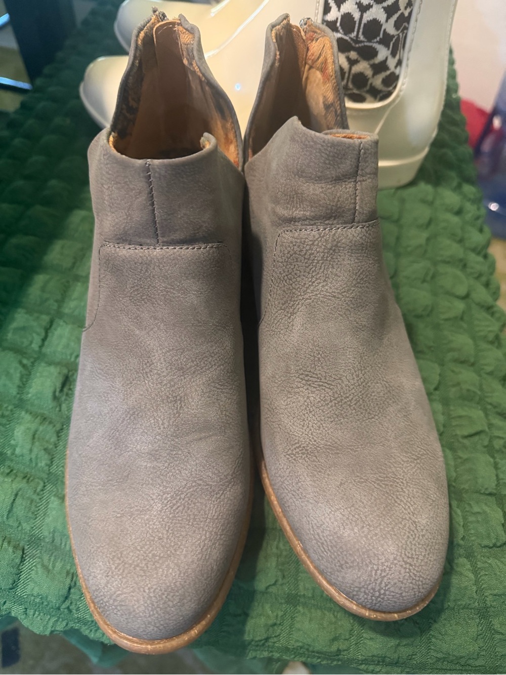 boc Gray Suede Chelsea Ankle Booties